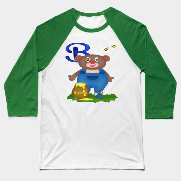 B is for Bear Baseball T-Shirt by LoraineLoves